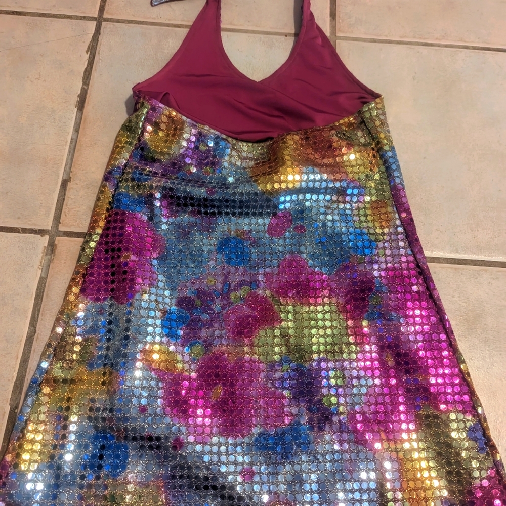 Girls sequined halter dress by Les Tout Petits